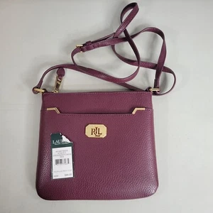 Ralph Lauren Acadia II Crossbody Handbag Plum Wine Modern Chic Purse NWT Small - Picture 1 of 11