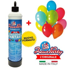 BOMBOLA GAS ELIO PER 10/15 PALLONCINI + 10 PALLONCINI ASSORTITI OMAGGIO!