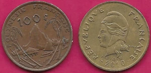 FRANZÖSISCH-POLYNESIEN 100 FRANCS 2010 VZ MIT I.E.O.M,MOOREA HAFEN,GEDECKELTE BÜSTE MARIA - Bild 1 von 1