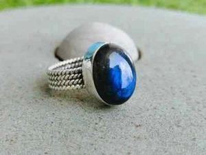 Amazing Labradorite Gemstone 925 Sterling Silver Handmade Ring All Size S-40 - Picture 1 of 6