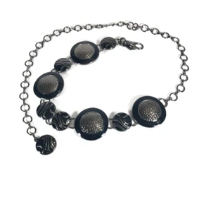 Chico's Women's Chain Belt Small-Medium Silver Hammered Metal Dress Casual - Picture 1 of 11