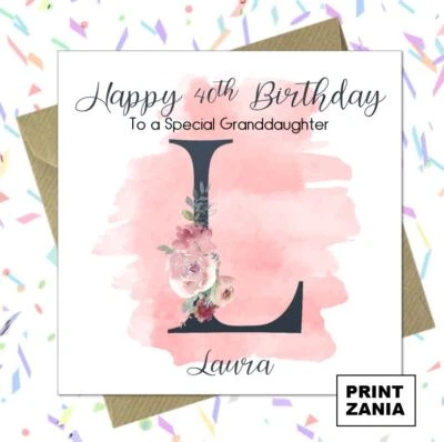 PRINT ZANIA Personalised Birthday Card Girls Daughter Granddaughter Niece Sister Friend XW