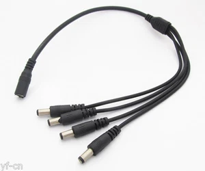 2pcs DC Power Splitter Cable DC 5.5x2.1 Female 1 to 4 Male Cord For CCTV Camera - Picture 1 of 1