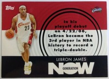 2007-08 Topps Generation Now Lebron James #GN1, Cleveland Cavaliers