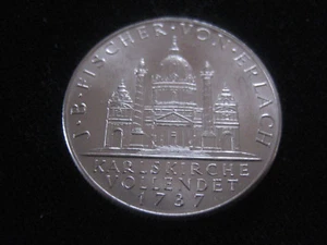 MDS ÖSTERREICH AUSTRIA 2 SCHILLING 1937 "J. B. FISCHER VON ERLACH", SILBER   #39 - Picture 1 of 2