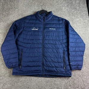 Columbia Power Lite Omni Heat Jacket Mens XXL 2XL Blue Lightweight Puffer - Picture 1 of 12