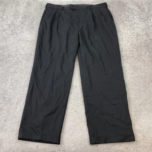 Louis Raphael Tailored Straight Dress Pants Men's 40x30 Black Pleated Front - Picture 1 of 11