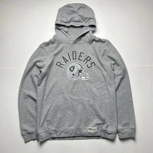 Retro Las Vegas Raiders Hoodie Sweatshirt Gray Oakland NFL Football Sz M - Picture 1 of 6