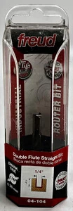 Freud 1/4" (Dia.) Double Flute Straight Bit with 1/4" Shank (04-104) , Red - Picture 1 of 1