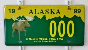 1999 Alaska Gold Creek Susitna Native Association Sample License Plate - Mint AK - Picture 1 of 2