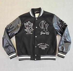 Avenue George V Paris Varsity Jacket Men's XL Black Panther Bedazzled EUC LN - Picture 1 of 18
