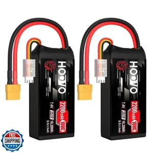 HOOVO 2S Shorty Lipo Battery 2200mAh 100C 7.4V RC Lipo Battery with XT60 Conn - Picture 1 of 5