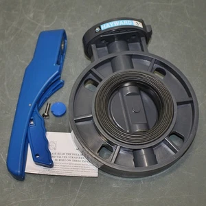Hayward Butterfly Valve BYC1030E1LGB,  3" Pipe, 150 psi, PVC, EPDM, NSF Listed - Picture 1 of 9