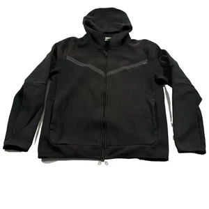 Nike Jacket Mens Black Tech Fleece Zip Hoodie Sportswear Athleisure FADED Sz L - Picture 1 of 14