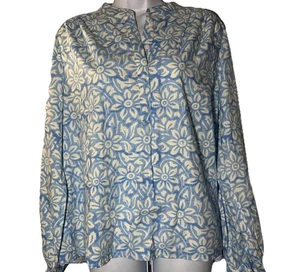 JOHNNIE-O Baumwollmischung gewebtes Popover Bora Bora Damengröße Medium blau weiß - Bild 1 von 10