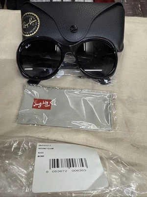 Ray-Ban RB4191 601/8G 57 19 135 3N Sunglasses Round Polished Black Gradient Grey - Image 1 of 4