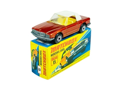 Matchbox Lesney Superfast MB6 Bronze/White Top Mercedes 350SL w/I Box - Image 1 of 4