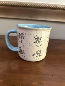 Meritage White Christmas/ Winter Coffee Mug With Small Blue Snowmen - Picture 1 of 3