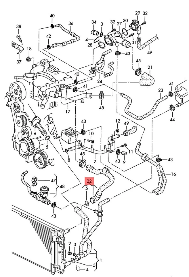 Original AUDI A4 Avant S4 quattro manguera refrigerante radiador 8E0121101C Foto 1 de 1