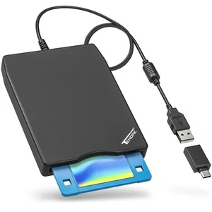USB Floppy Disk Drive, Floppy Disk Reader 3.5 inch Portable USB External 1.44... - Afbeelding 1 van 7