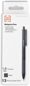 TR59161 Kugelschreiber mit Griff Druckkugelschreiber, Mittlere Spitze, 1,0 mm, Schwarz, Dutzend - Bild 1 von 6