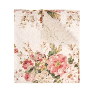 Grace - Classic Traditional Floral - Cotton Quilted Throw Blanket, 50 x 60 in... - Picture 1 of 5