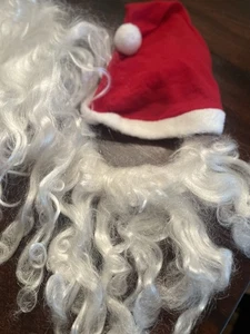 Weihnachtsmann Perücke, Bart und Mütze Set ~ weiß für Mottopartys - SIEHE FOTOS - Bild 1 von 8