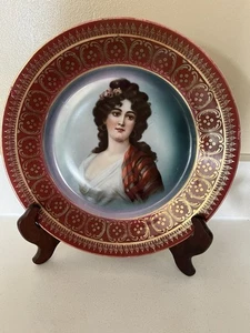 Placa de pared retrato Leuchtenburg C.A.L.&S. principios de 1900 con percha Alemania - Imagen 1 de 16