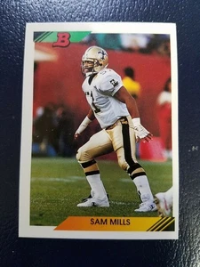 Sam Mills New Orleans Saints 1992 Bowman #233 White Border ERROR RARE ODDBALL - Picture 1 of 3