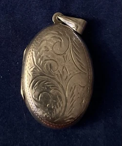 Vintage Medaillon handgraviert Sterlingsilber oval signiert 925" funktionsfähig - Bild 1 von 2