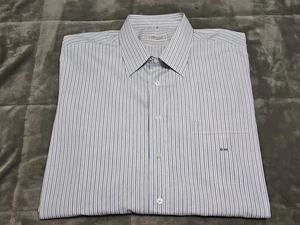 Charvet Blue Striped Button-up L/S French Cuffs Luxury Dress Shirt 2XL - Picture 1 of 17