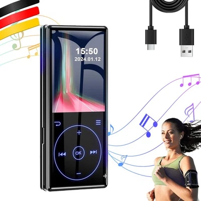 Bluetooth MP4 player LCD display HiFi bass music player FM radio audio 16 GB DE - Image 1 of 4