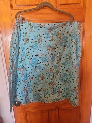 Jaclyn Smith Women's Cotton Summer Blue Lined LIGHT Skirt  Size 1X Floral NWOT  - Image 1 of 4