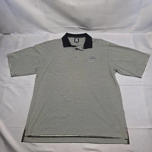 Footjoy Large Striped Golf Polo Size Large Course Logo - Picture 1 of 8