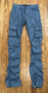 Valabasas Men's Stacked Skinny PU Jeans Blue Size 30 X 36 Polyurethane Cargo - Picture 1 of 3