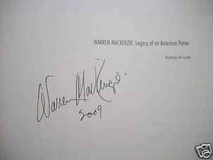 RARO Catálogo de Exposiciones WARREN MACKENZIE Firmado a Mano - Imagen 1 de 1