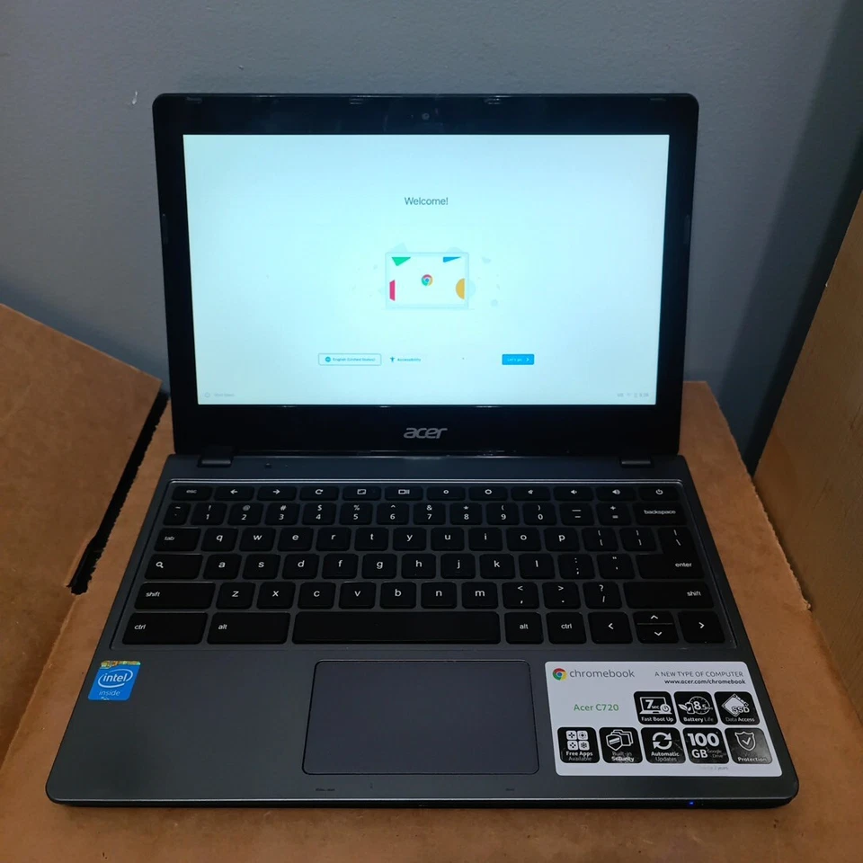 Acer C720-2800 ZHN Chromebook 64GB M.2 NGFF SSD Gray Celeron 2955U 4GB RAM - Image 1 of 4