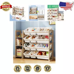 Stylish 3-Tier Toy Organizer and Bookshelf - Perfect Storage Solution in White - Picture 1 of 10