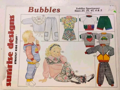 Pants Coat Shorts Childs 2T 3T 4T 5 Sunrise Designs 243 Sewing Pattern Bubbles - Image 1 of 4