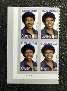 2020USA #5432 Forever Gwen Ifill - Black Heritage - Plate Block of 4  mint  - Picture 1 of 2
