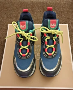 Michael Kors Olympia Trainer Sneaker Schuhe Sig Semi Lux Sapphire 8,5 Neu im Karton - Bild 1 von 9