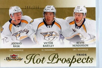  2013-14 Fleer Showcase #107 Joonas Rask/Victor Bartley/Kevin Henderson RC /399 - Image 1 of 2
