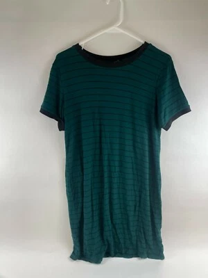 Vestido camisero rue21 para mujer talla XL verde azulado negro a rayas manga corta por encima de la rodilla Foto 1 de 4
