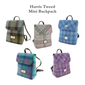 Ladies Harris Tweed Mini Backpack - Scottish Womens Bags - Glen Appin Tummel - Picture 1 of 5