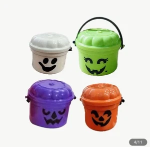 4pcs Mini Halloween Candy Buckets For Croc Charms Shoe Jewelry - Picture 1 of 7