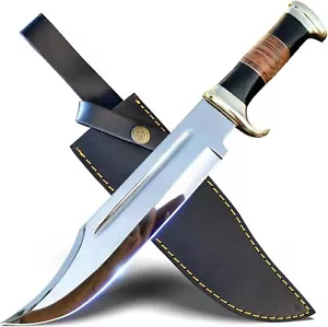14"Crocodile Dundee Bowie Knife-Fixed Blade Survival & Hunting Knife With Sheath - Picture 1 of 7
