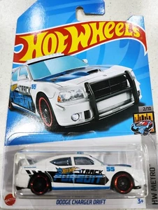 Hot Wheels Dodge Charger Drift Track Pursuit White #54 HW Metro 2/10 HKJ69 - Picture 1 of 3