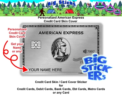 Ameriican Express AMEXX Platinum Credit Card SMART Sticker Skin Wrap - Image 1 of 4