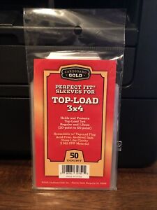 Cardboard Gold Perfect Fit Sleeves for 3X4 Toploaders 20pt - 60pt 1 Pack of 50