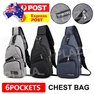 Mens Chest Bag Shoulder Backpack Man Sling Cross Body Satchel Travel Bag - Picture 1 of 12